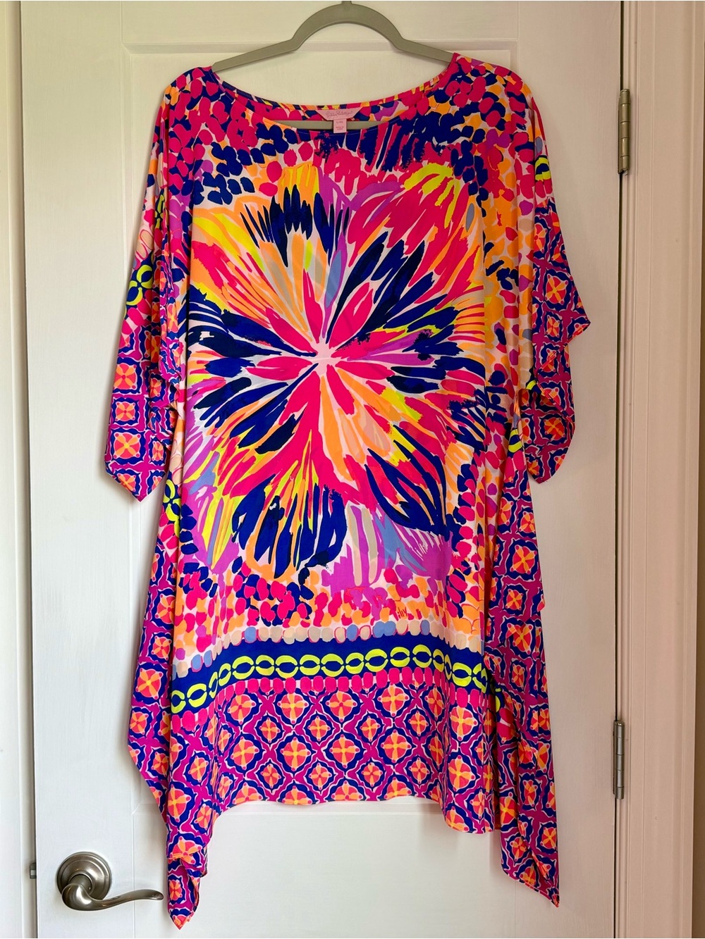 Lilly Pulitzer Vibrant Neon Floral Tunic - Pink, Yellow, Blue